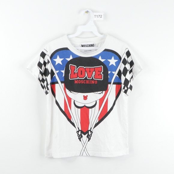 Moschino Couture Racing Heart Pinup Girl Shirt